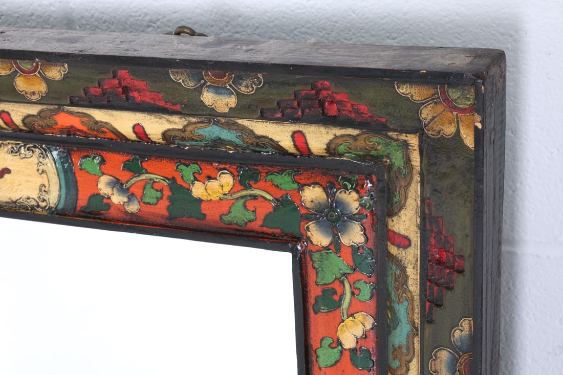 TIBETAN POLYCHROME MIRROR - 3
