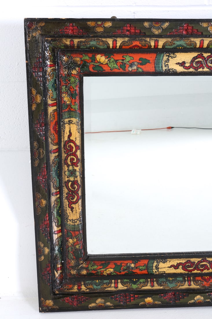 TIBETAN POLYCHROME MIRROR - 6