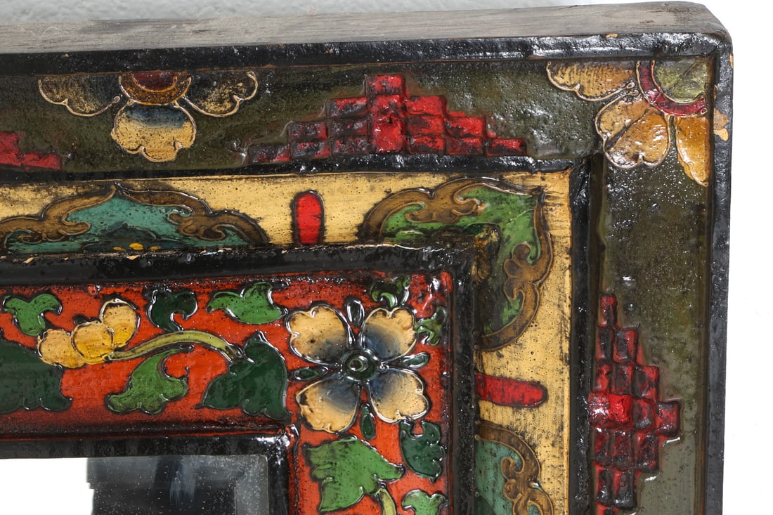 TIBETAN POLYCHROME MIRROR - 9