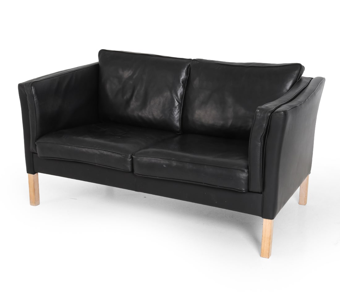 STYLE OF MOGENS HANSEN DANISH LEATHER SOFA 1970S (1 of 18)
