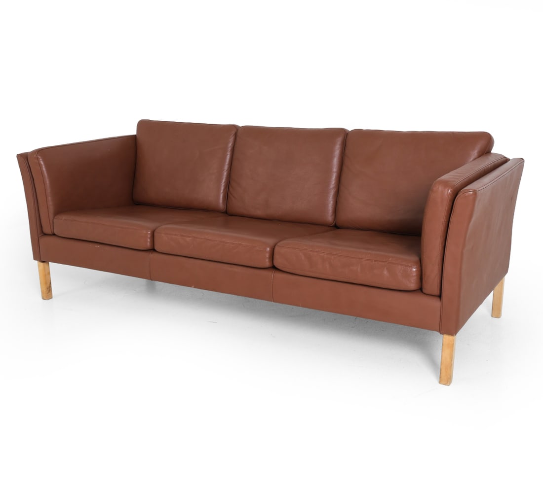 ATTR. STOUBY DANISH LEATHER SOFA C. 1970S (1 of 19)