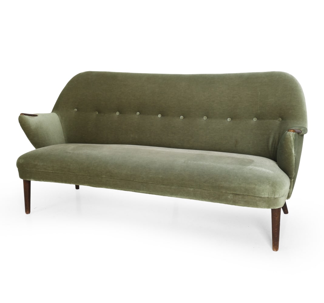 STYLE OF KURT OLSEN DANISH VELOUR SOFA C. 1960S (1 of 20)