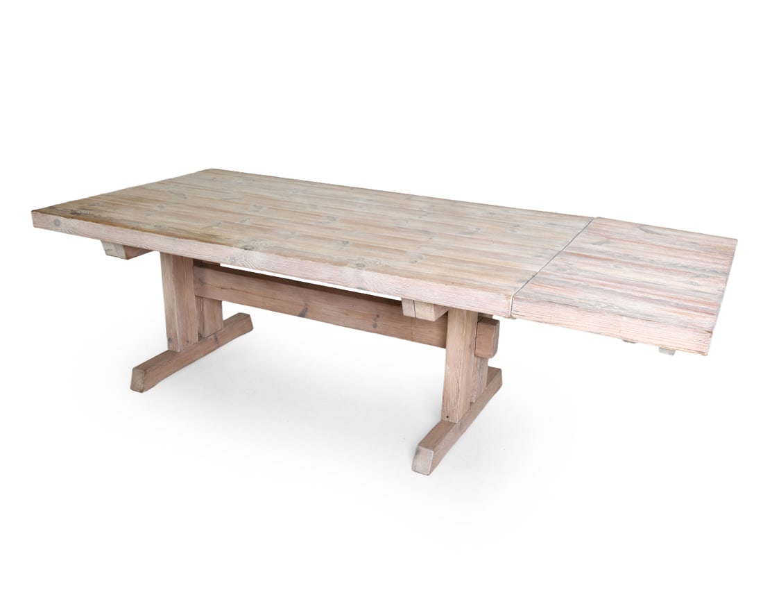 SCANDINAVIAN PINE DROP LEAF DINING TABLE: Dimensions: H 28" x W 41" x D 41". (leaf) W 20". Condition: Light scuffs to edges and corners. Wear consistent with age and use. E134