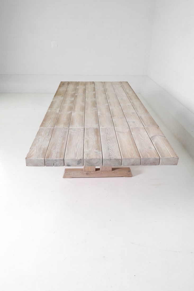 SCANDINAVIAN PINE DROP LEAF DINING TABLE - 6