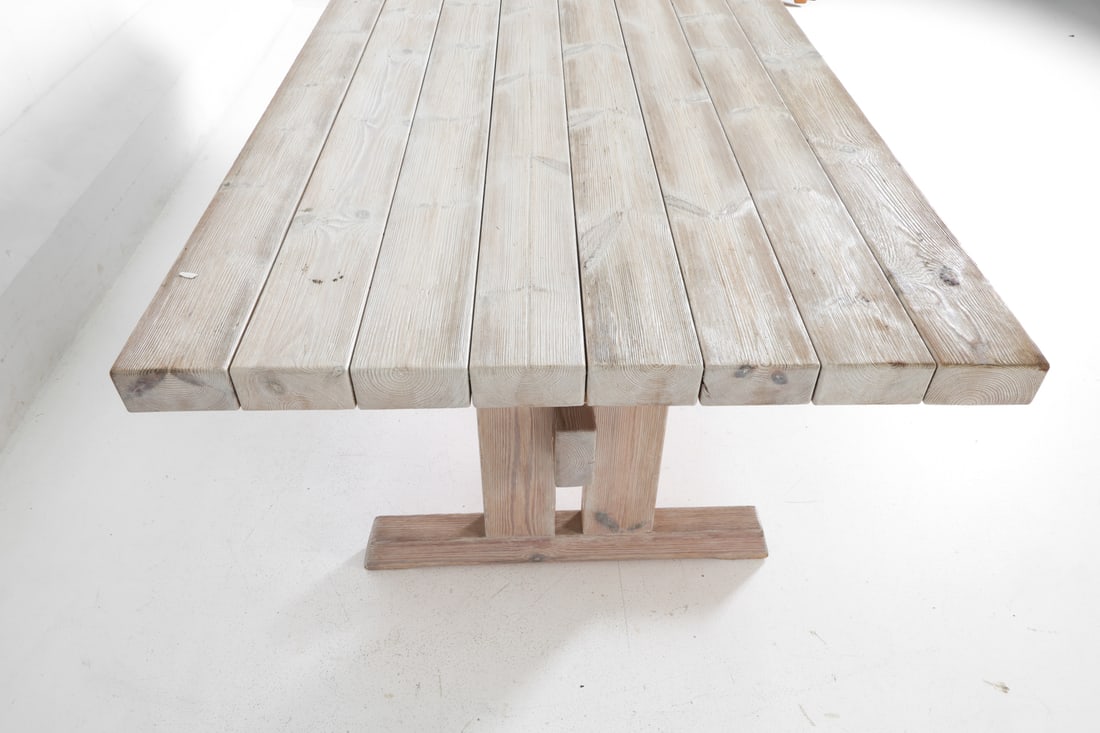 SCANDINAVIAN PINE DROP LEAF DINING TABLE - 8