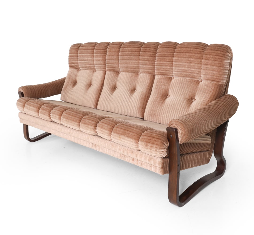 DANISH THREE-SEATER CORDUROY SOFA C. 1970S (1 of 17)