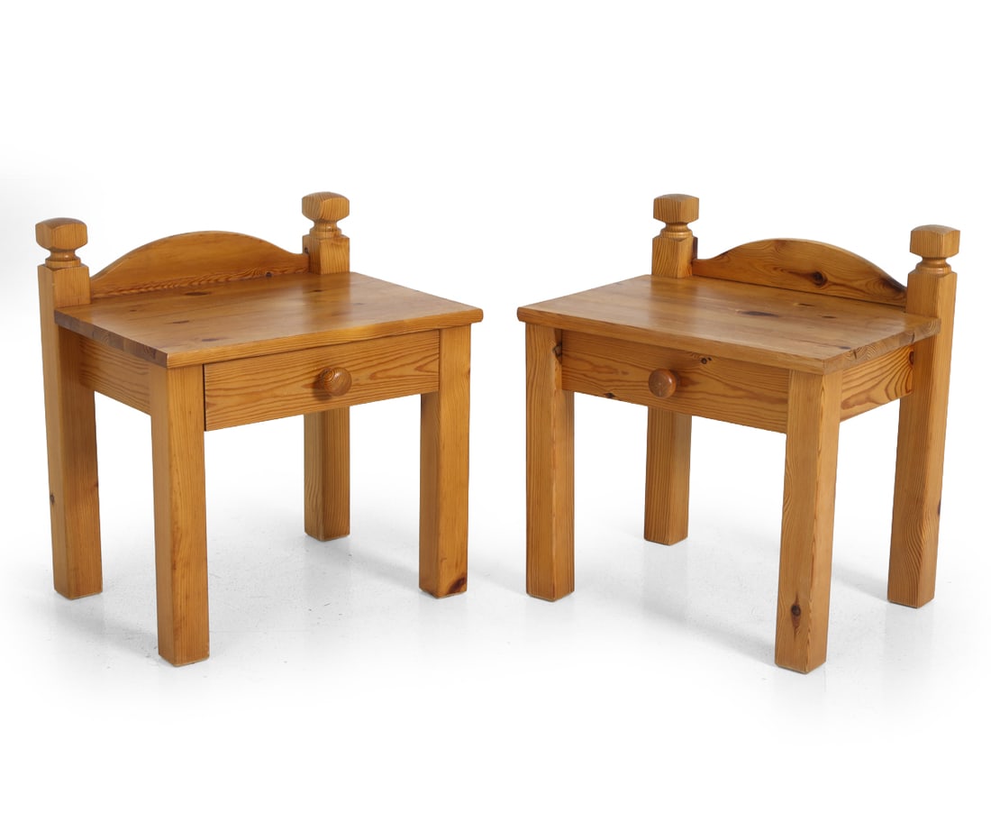 PAIR OF SWEDISH PINE NIGHTSTANDS C. 1970S (1 of 14)