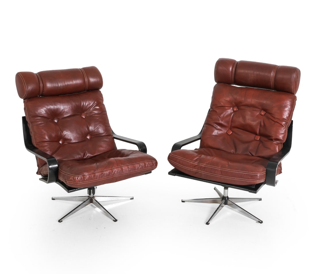 PAIR OF WESTNOFA STYLE SCANDINAVIAN LOUNGE CHAIRS (1 of 15)