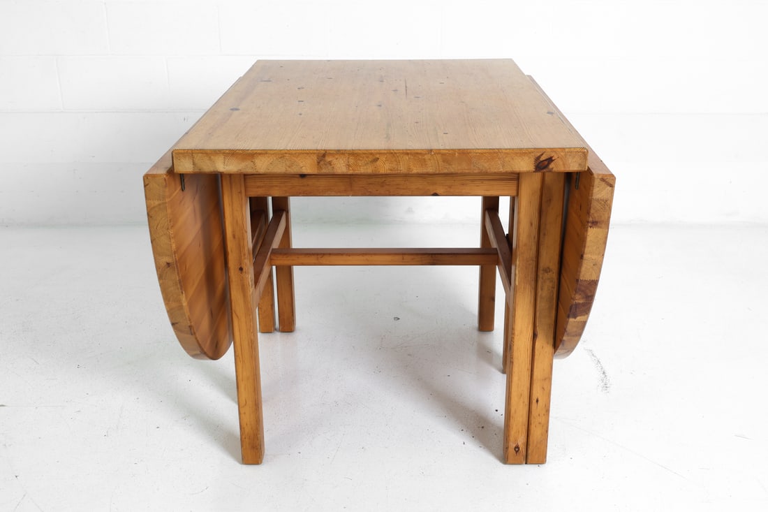 SCANDINAVIAN PINE DROP-LEAF DINING TABLE 1970S - 11