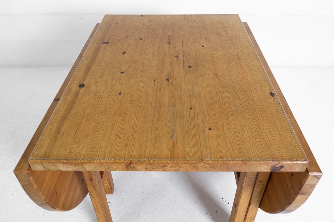SCANDINAVIAN PINE DROP-LEAF DINING TABLE 1970S - 12