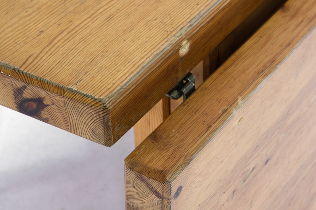 SCANDINAVIAN PINE DROP-LEAF DINING TABLE 1970S - 15