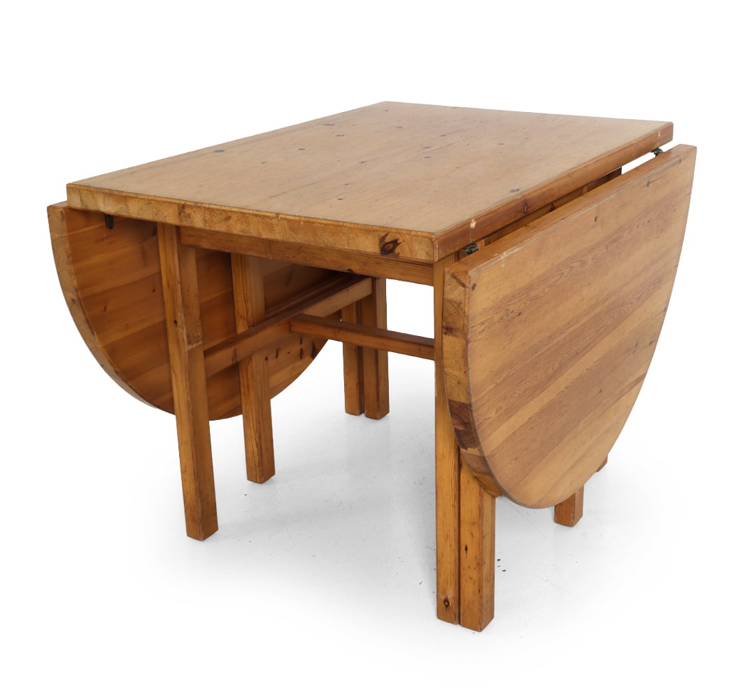 SCANDINAVIAN PINE DROP-LEAF DINING TABLE 1970S - 2