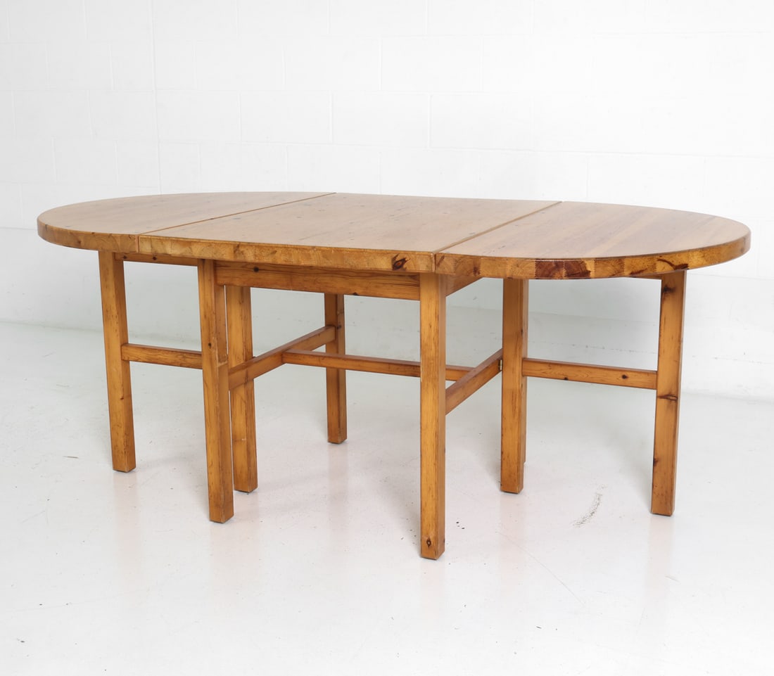 SCANDINAVIAN PINE DROP-LEAF DINING TABLE 1970S - 3