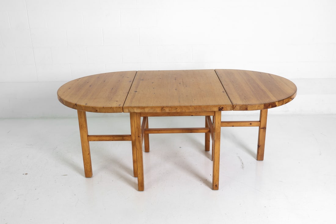 SCANDINAVIAN PINE DROP-LEAF DINING TABLE 1970S - 4