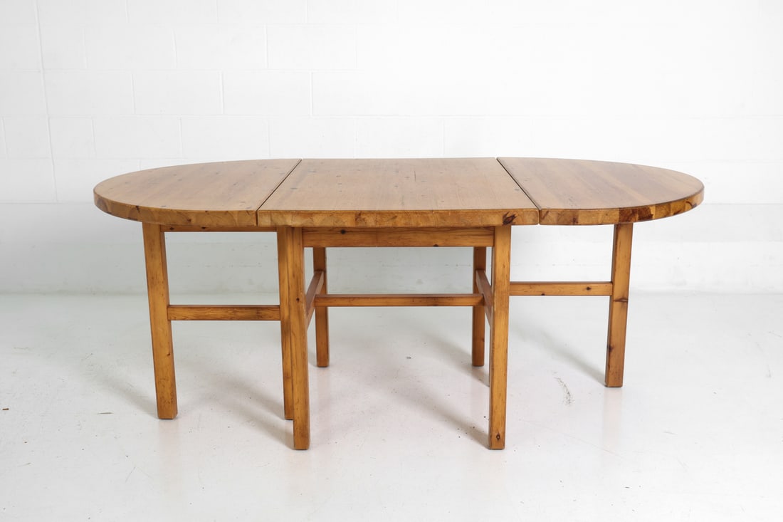 SCANDINAVIAN PINE DROP-LEAF DINING TABLE 1970S - 5