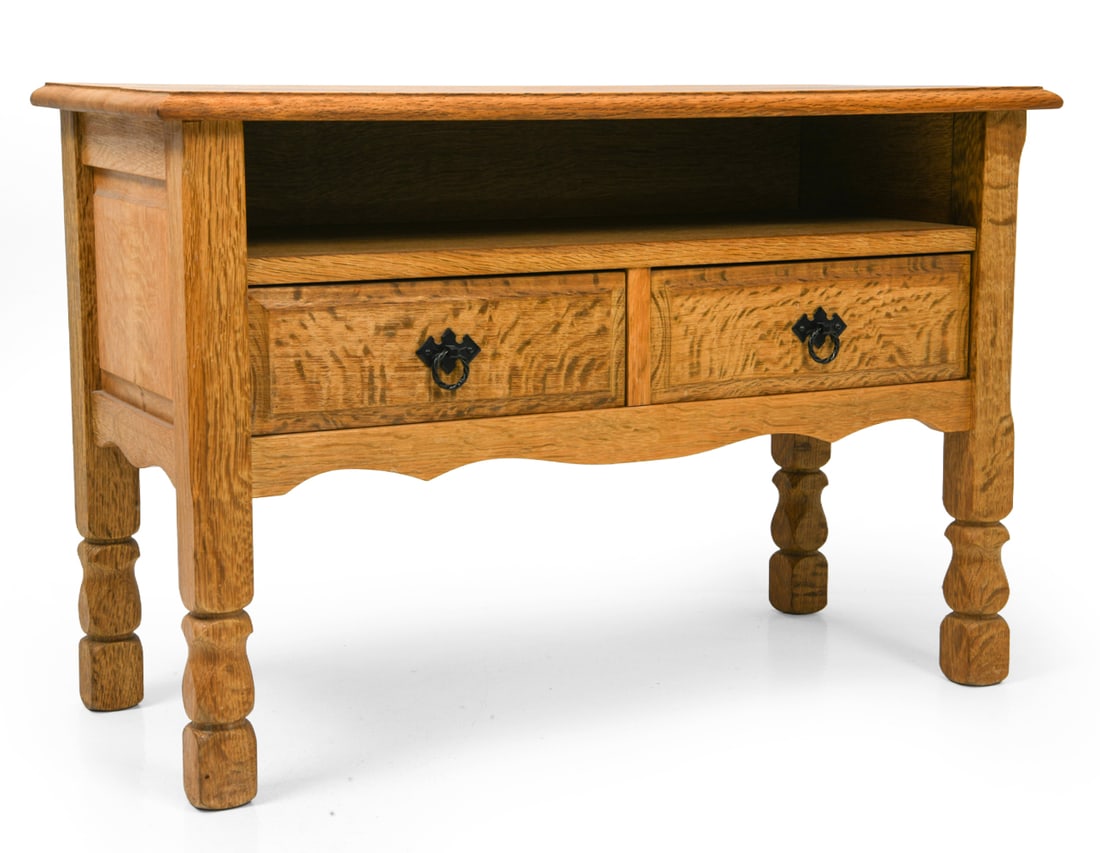 STYLE OF KJAERNULF DANISH OAK LOW CHEST C. 1970S: Denmark, circa 1970s. Dimensions: H 20" x W 31" x D 13" Condition: a couple of water marks to top. Wear consistent with age and use. E121