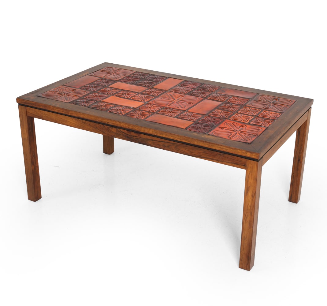 DANISH ROSEWOOD & CERAMIC TILE COFFEE TABLE 1970S (1 of 16)