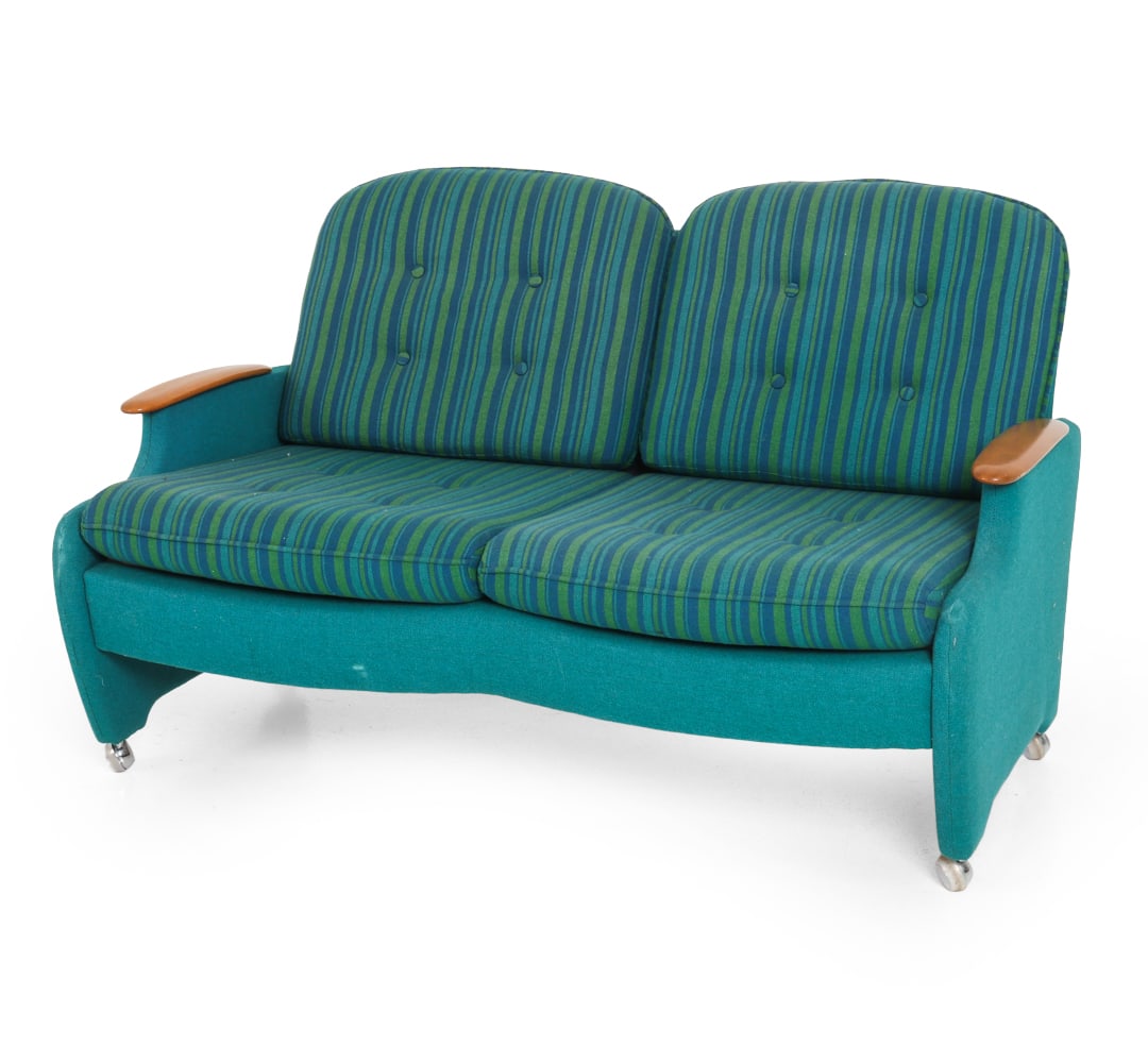 GERMAN SPACE AGE LOVESEAT SOFA C. 1970S (1 of 16)