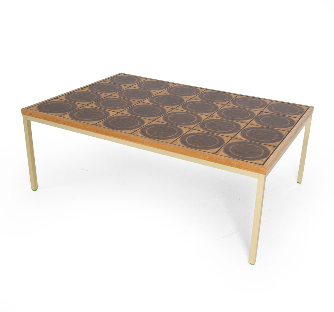 DANISH OAK & CERAMIC TILE COFFEE TABLE C. 1970S (1 of 14)