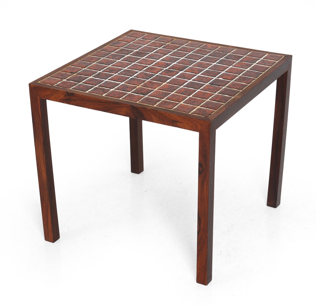 DANISH ROSEWOOD & CERAMIC TILE SIDE TABLE (1 of 14)