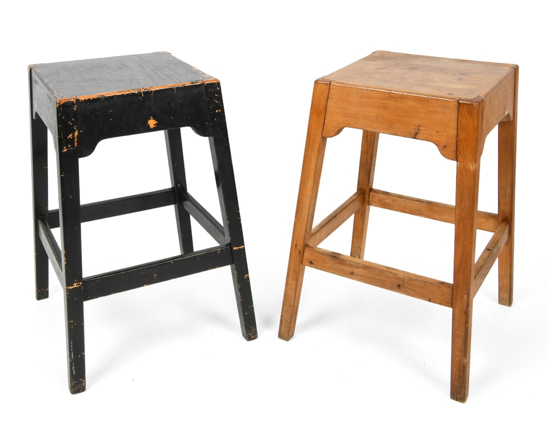 (2) SCANDINAVIAN BEECH STOOLS C. 1960S (1 of 13)