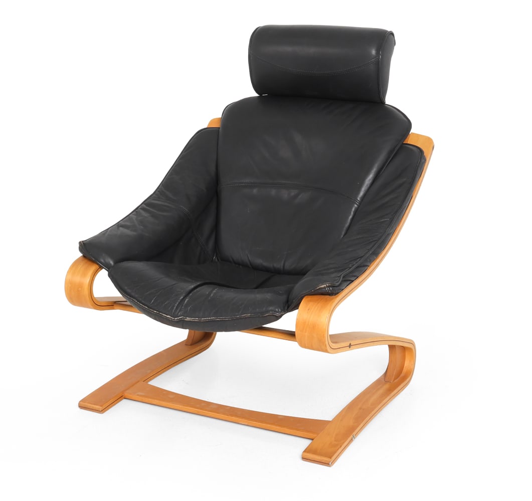 STYLE OF FRIBYTTER LEATHER LOUNGE CHAIR C. 1970S (1 of 14)