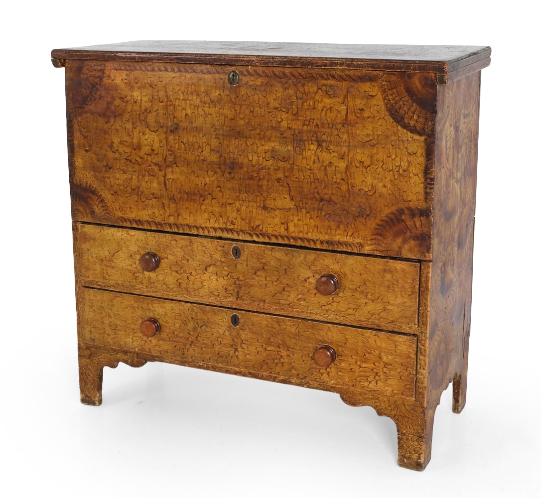 ANTIQUE PAINT DECORATED BLANKET CHEST (1 of 19)