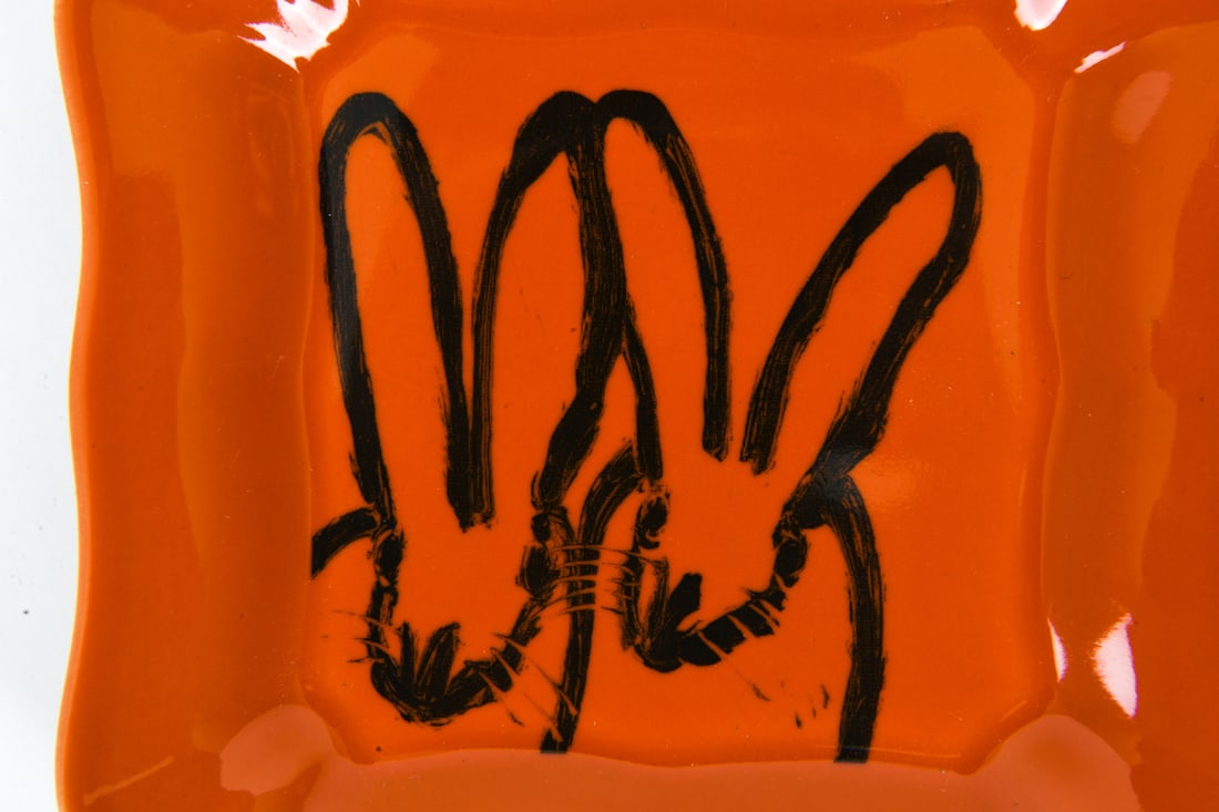 HUNT SLONEM PORCELAIN BUNNY PLATES - 5