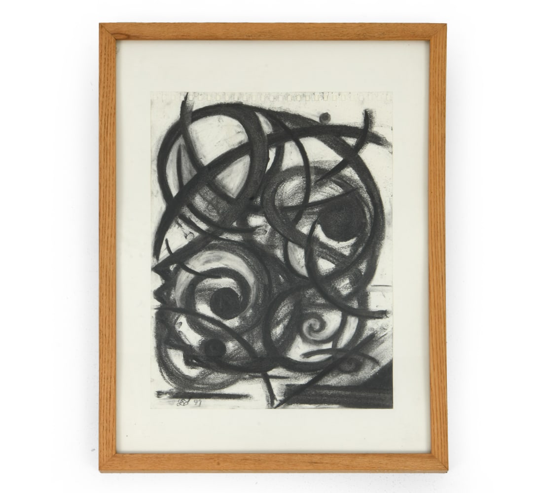 LEE TRIBE (B. 1945) CHARCOAL ON PAPER (1 of 6)