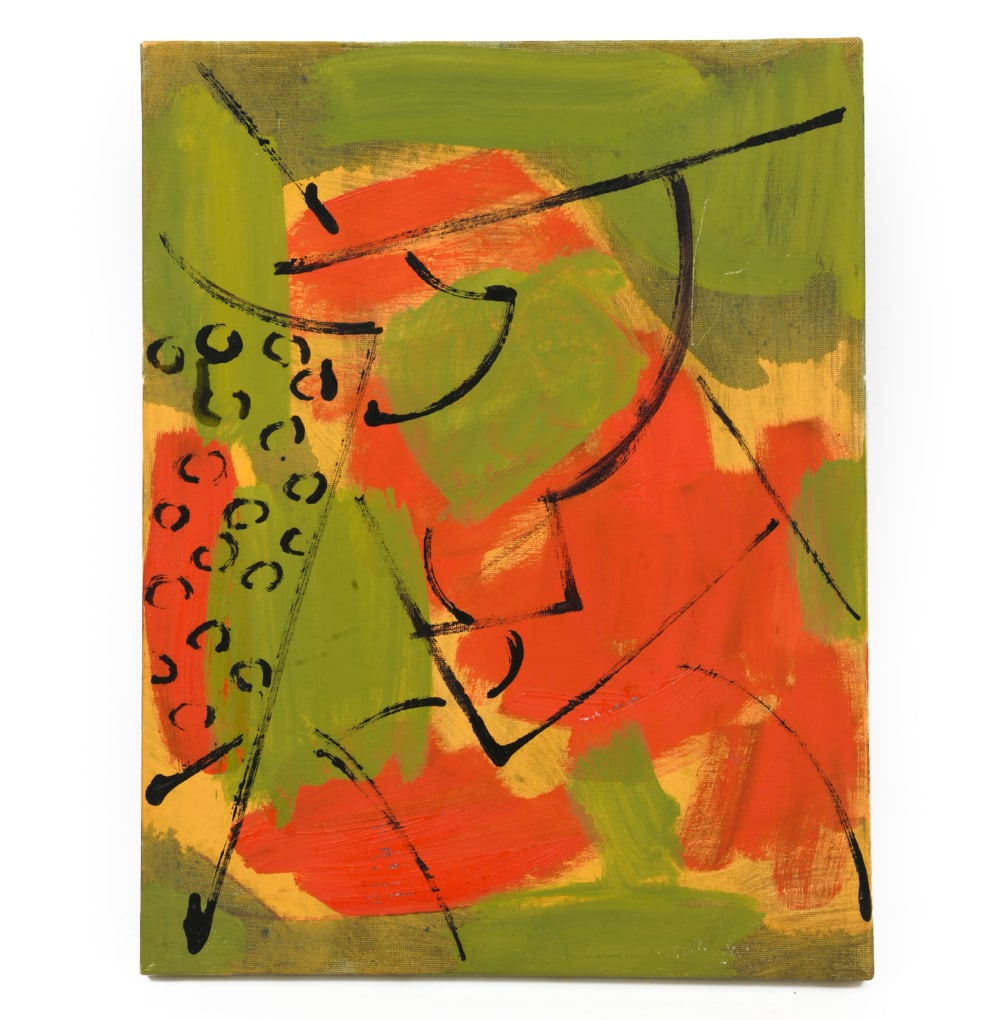 ZUMING LI ABSTRACT OIL ON CANVAS PAINTING 2013: Signed, dated on verso. Dimensions: H 14" x W 11"