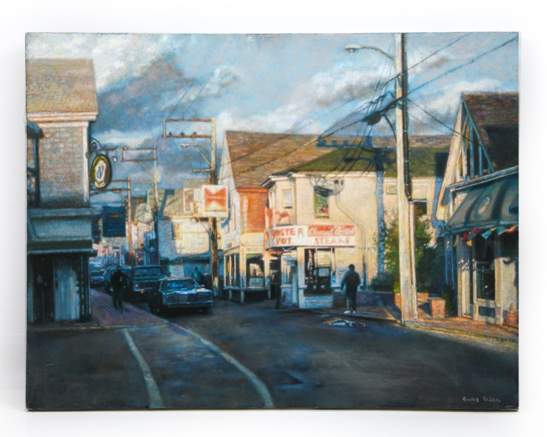 GANG QIAN ( B. 1958) NYC STREET SCENE AC/C: Signed lower right. Acrylic paint on canvas. Dimensions: H 26" x W 34.5"