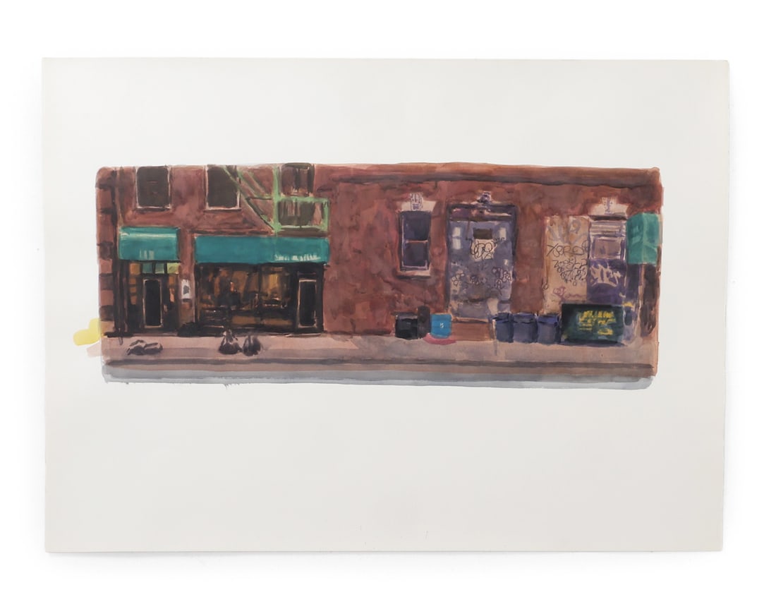 GANG QIAN (B. 1958) WATERCOLOR: Apparently unsigned. Dimensions: H 34.5" x W 46.5" Condition: Fraying to edges.