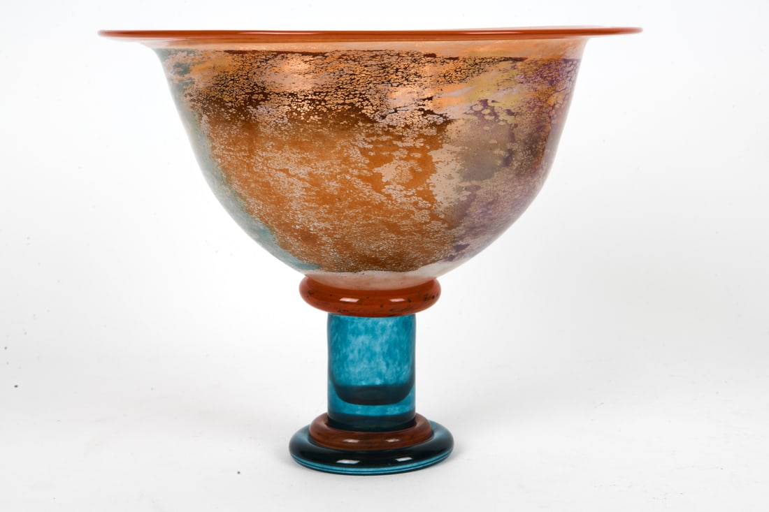 KOSTA BODA 'CANCAN' ART GLASS BOWL: Designed in the early 1990s. Signed underneath base. Dimensions: H 10" x Dia. 13". Condition: Presents well overall.
