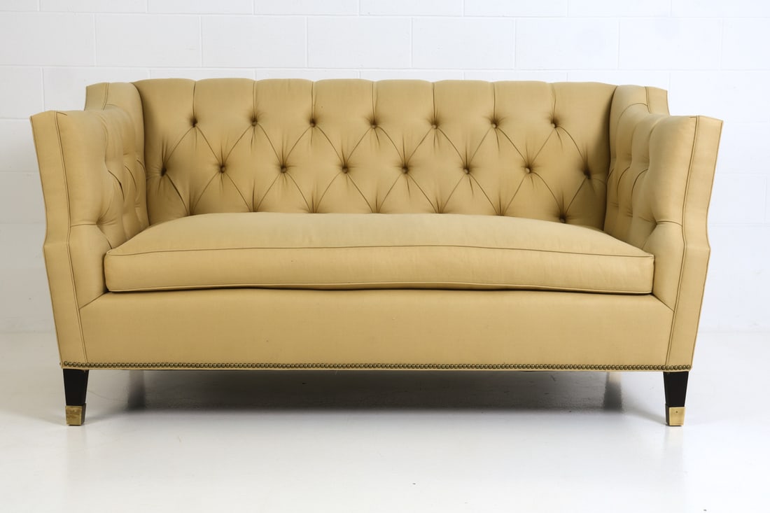 HENREDON SCALAMANDRE ITALIAN 'SALON' TUFTED SOFA (1 of 15)