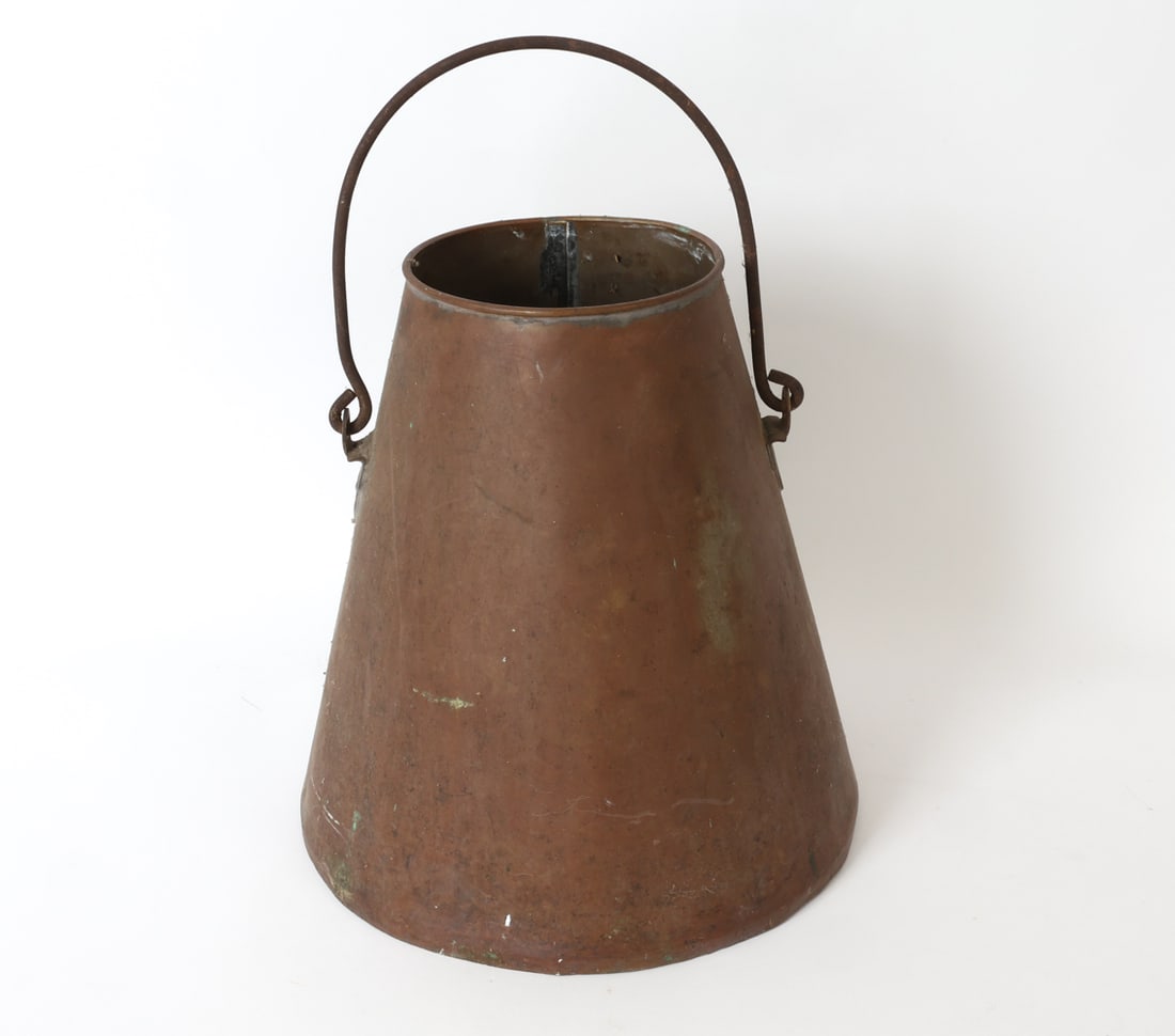 ANTIQUE COPPER CONICAL MILK PAIL (1 of 12)
