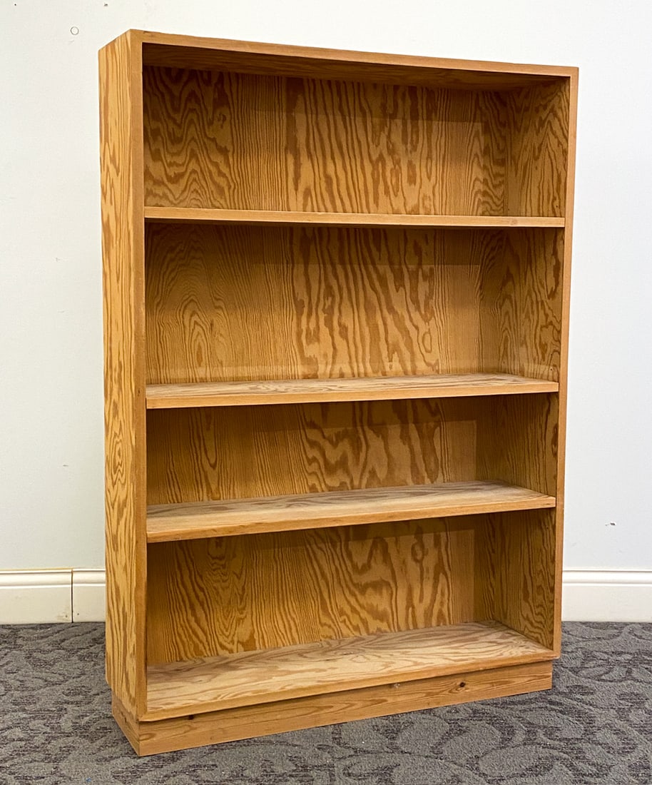 SWEDISH PINE BOOKCASE C. 1960S: Dimension: H 50" x W 35.5" x D 9.5" Condition: Wear consistent with age and use including minor dings and rubs.