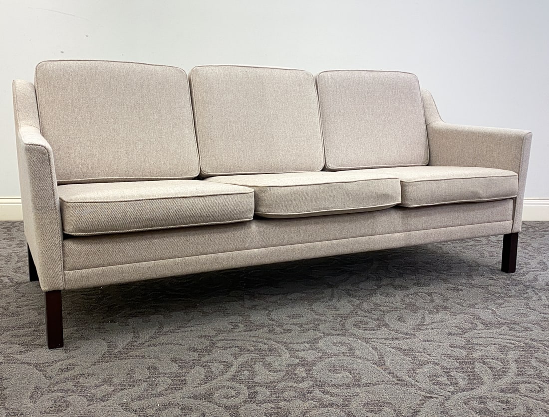 STYLE OF DUX SWEDISH SOFA C. 1970S: Sweden, circa 1970s. Dimension: H 31" x W 71.25" x D 30" x Sh 16" Condition: Light surface wear consistent with age and use.