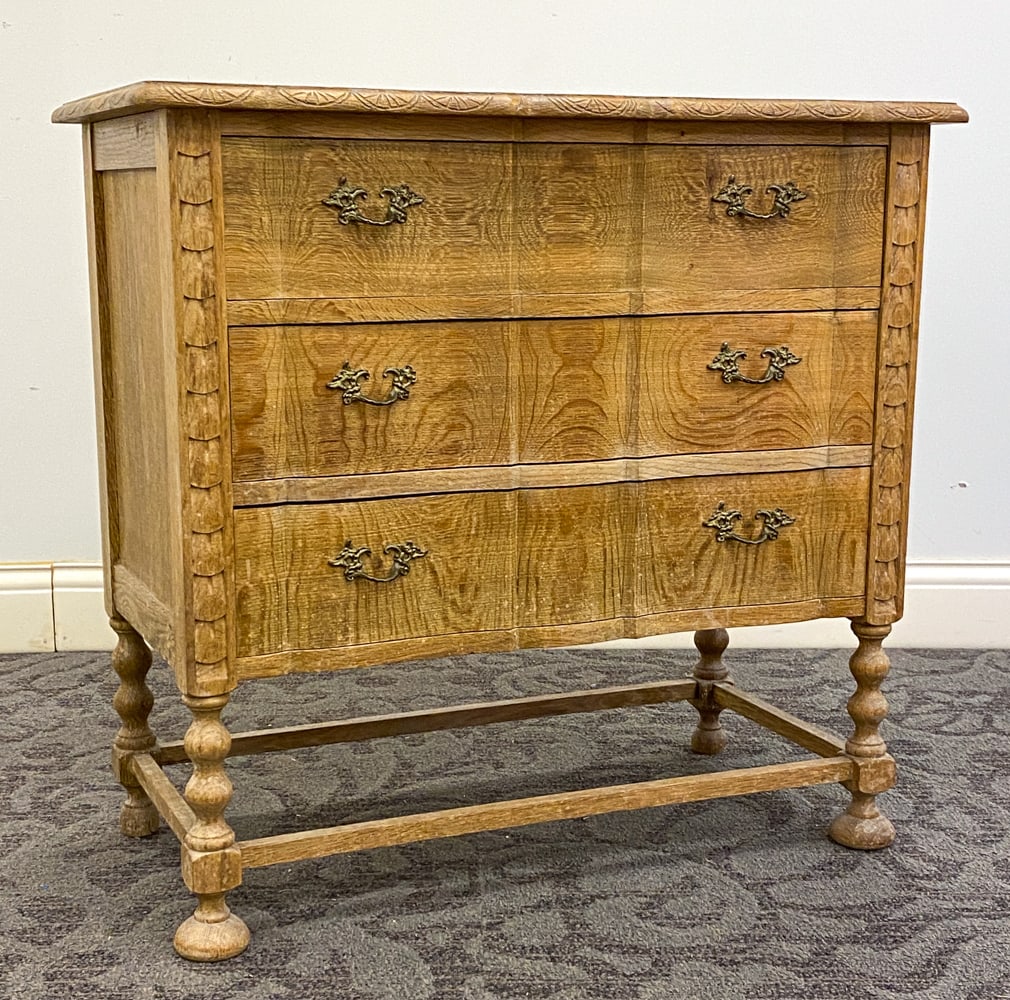 ATTR HENNING KJAERNULF DANISH OAK CHEST OF DRAWERS: Apparently unmarked. Denmark, circa 1970s. Dimensions: H 29.75" x W 32.75" x D 16" Condition: Minor water marks to top, Dings and rubs to top and sides, Wear consistent with age and use.