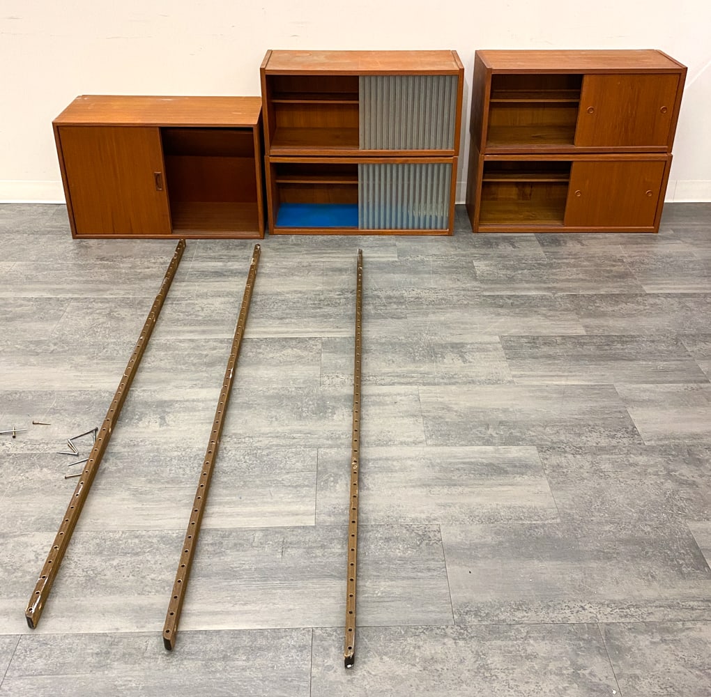 DANISH TEAK BOOKCASE WALL UNIT C. 1960S (1 of 6)