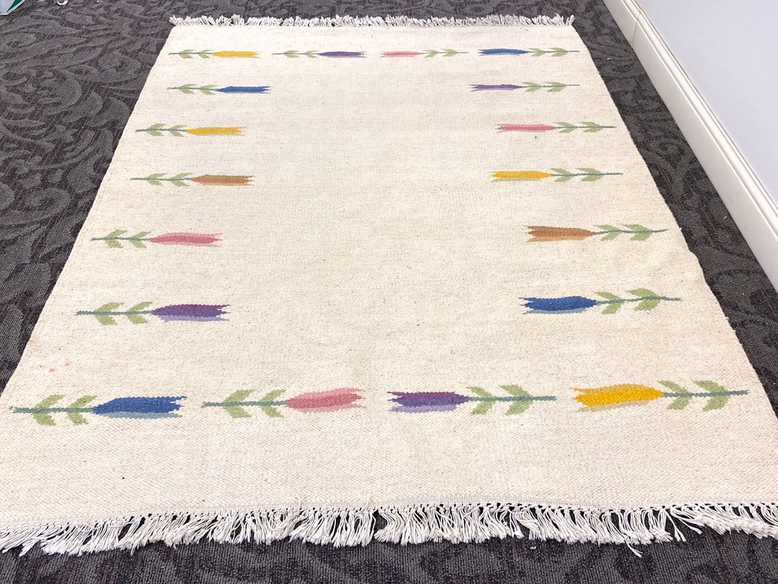 SWEDISH FLATWEAVE WOOL RUG - 2