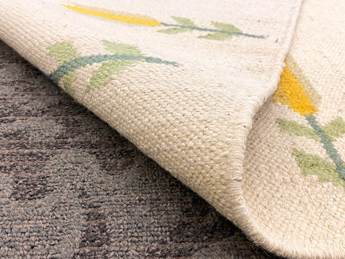 SWEDISH FLATWEAVE WOOL RUG - 4