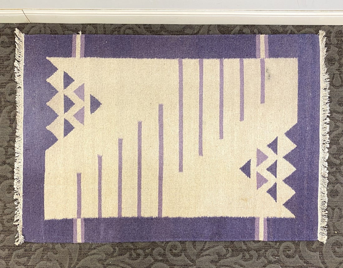 VINTAGE SWEDISH FLATWEAVE WOOL RUG (1 of 8)