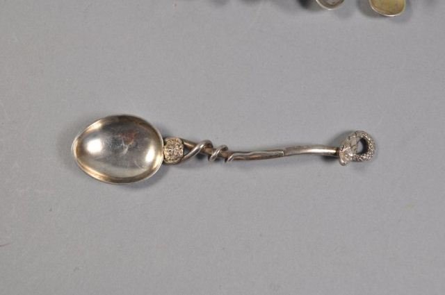 GROUP OF UNIQUE SMALL SILVER SPOONS - 2