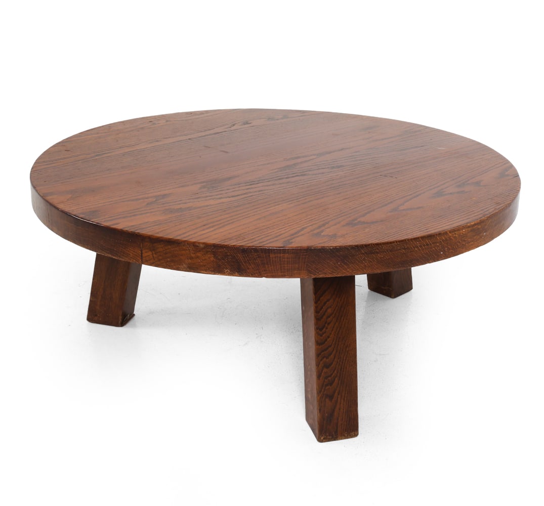 DUTCH BRUTALIST OAK COFFEE TABLE C. 1970S (1 of 12)