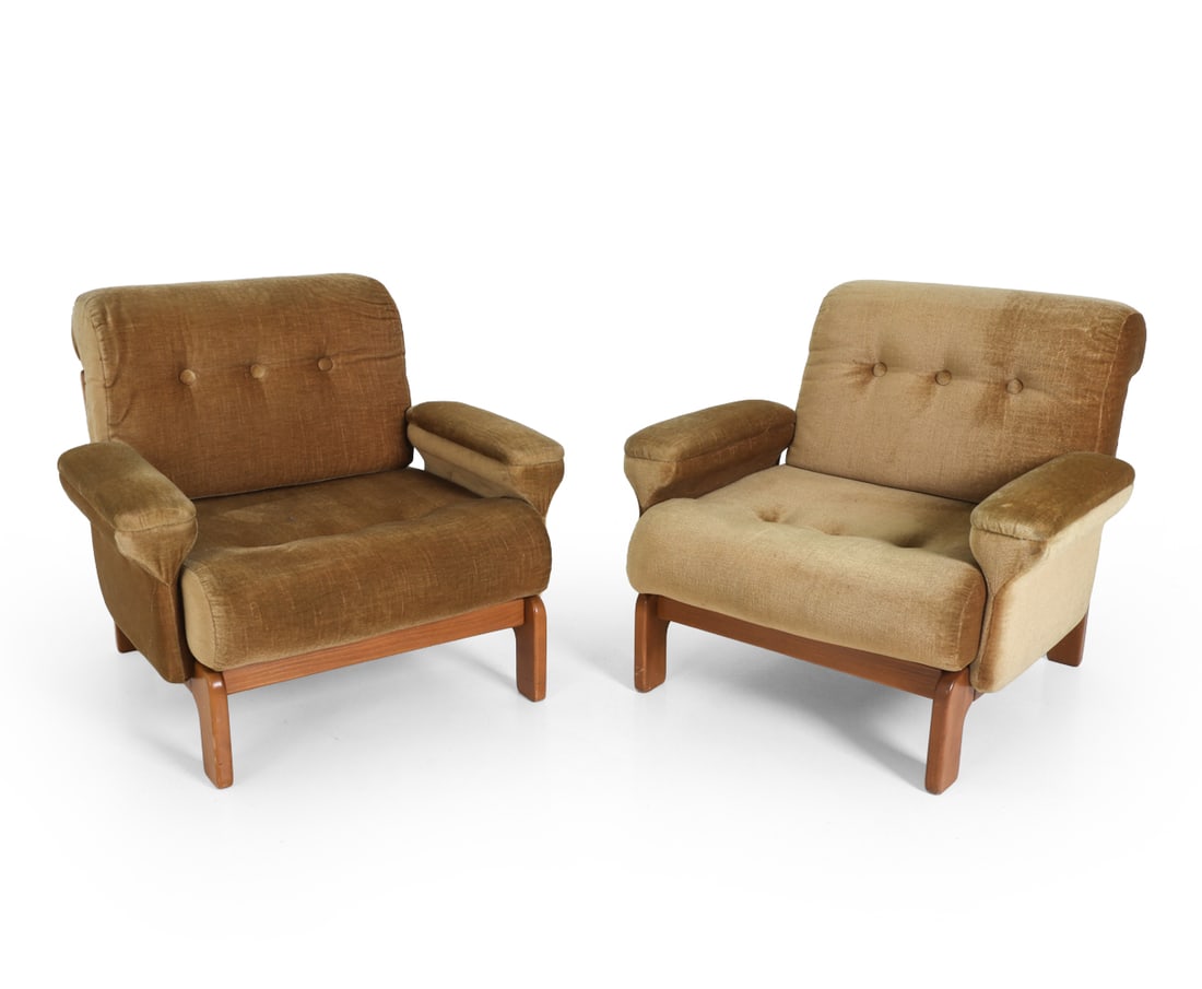 PAIR CARL STRAUB STYLE GERMAN LOUNGE CHAIRS 1970S (1 of 15)