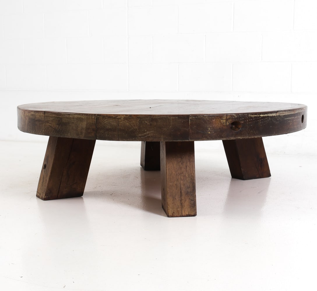 SCANDINAVIAN BRUTALIST OAK COFFEE TABLE C. 1960S (1 of 15)
