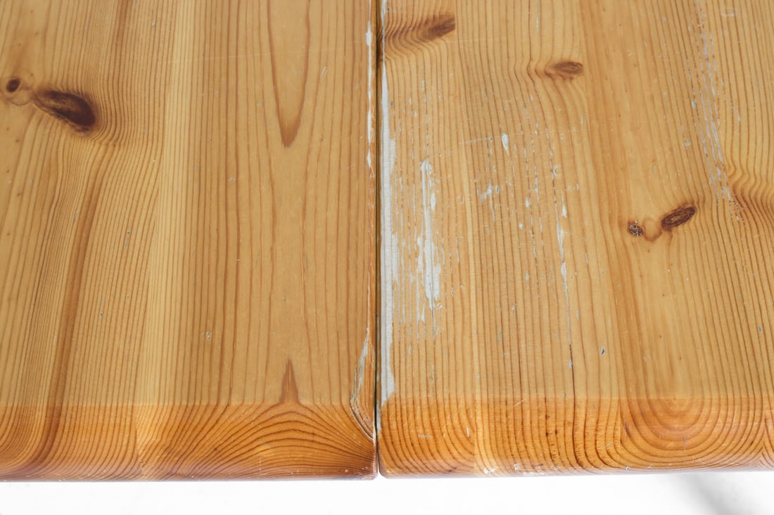 DAUMILLER STYLE PINE EXTENDING DINING TABLE 1970S - 10