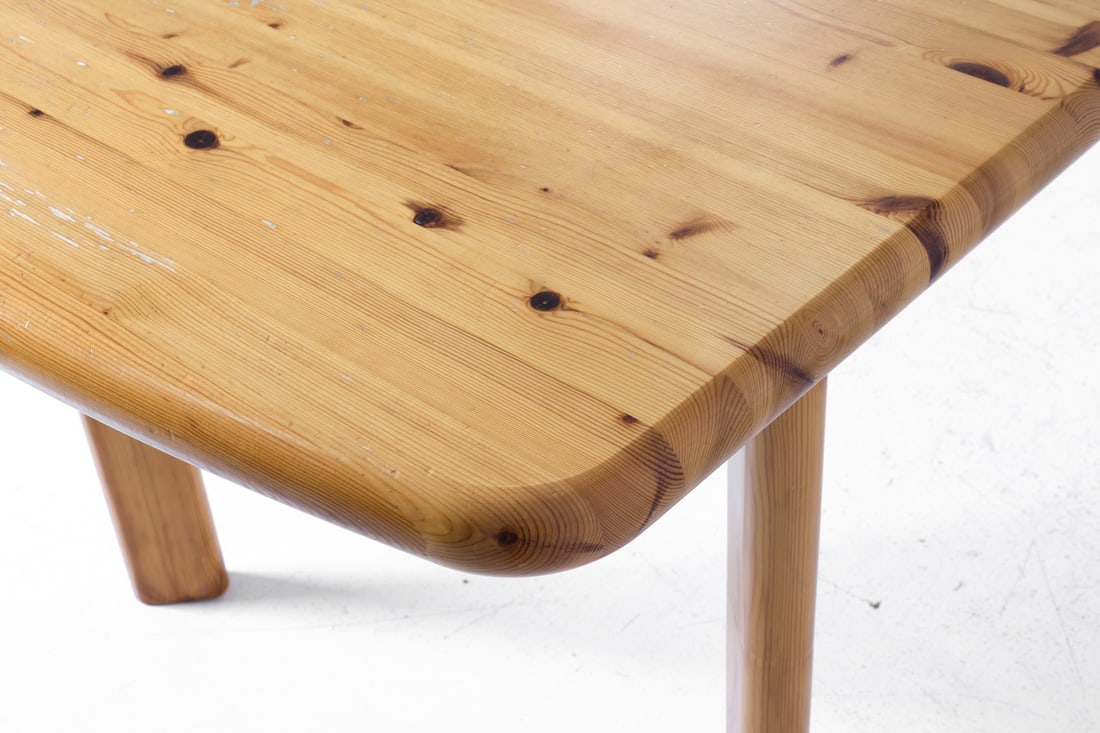 DAUMILLER STYLE PINE EXTENDING DINING TABLE 1970S - 12