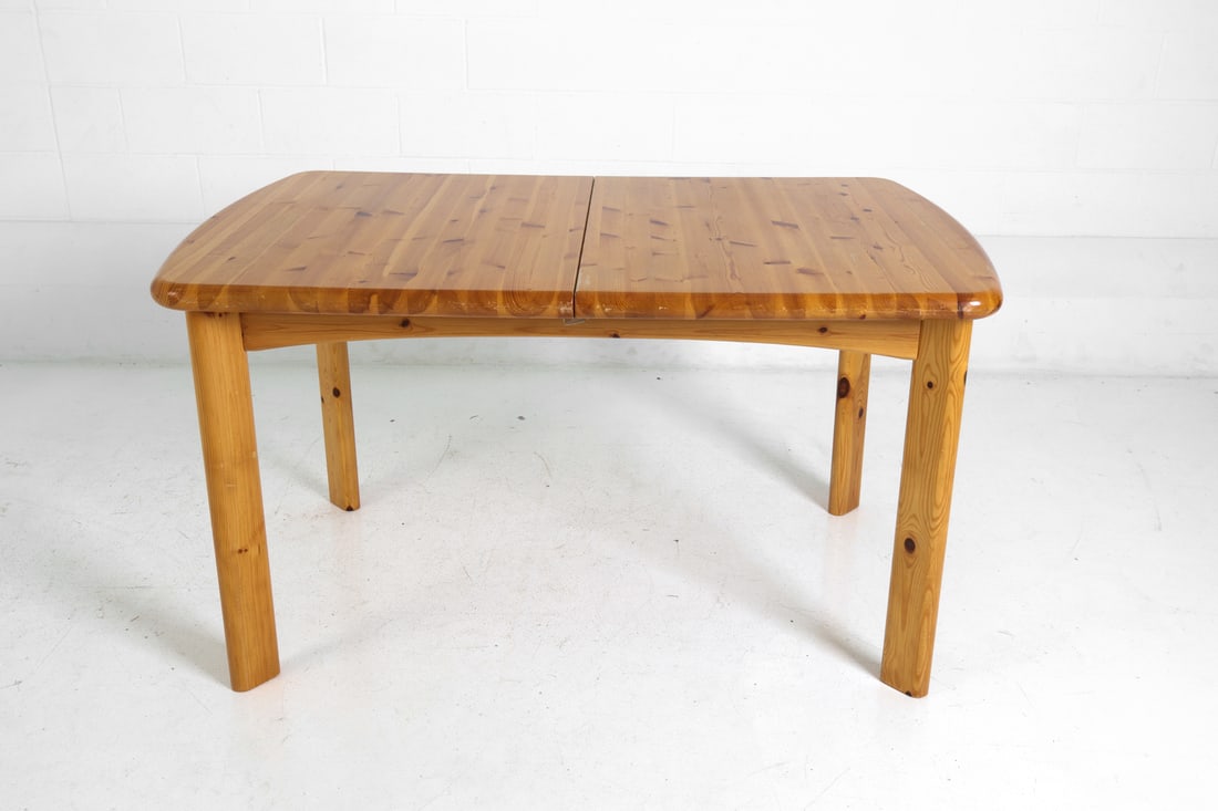 DAUMILLER STYLE PINE EXTENDING DINING TABLE 1970S - 14