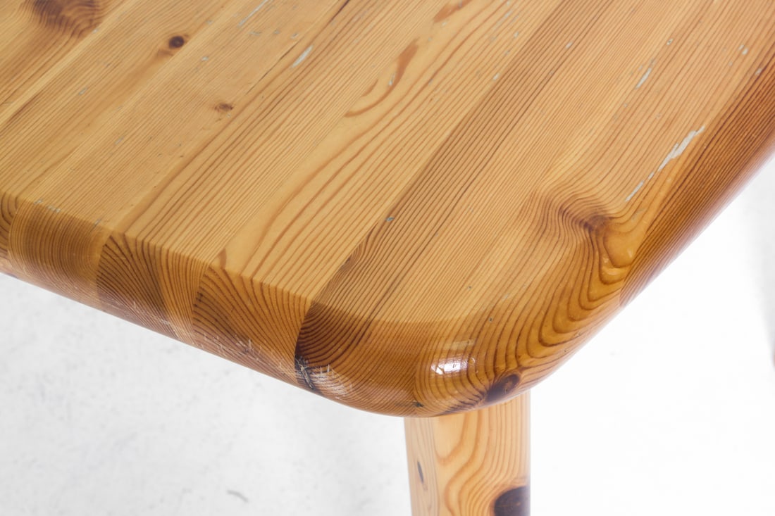 DAUMILLER STYLE PINE EXTENDING DINING TABLE 1970S - 16